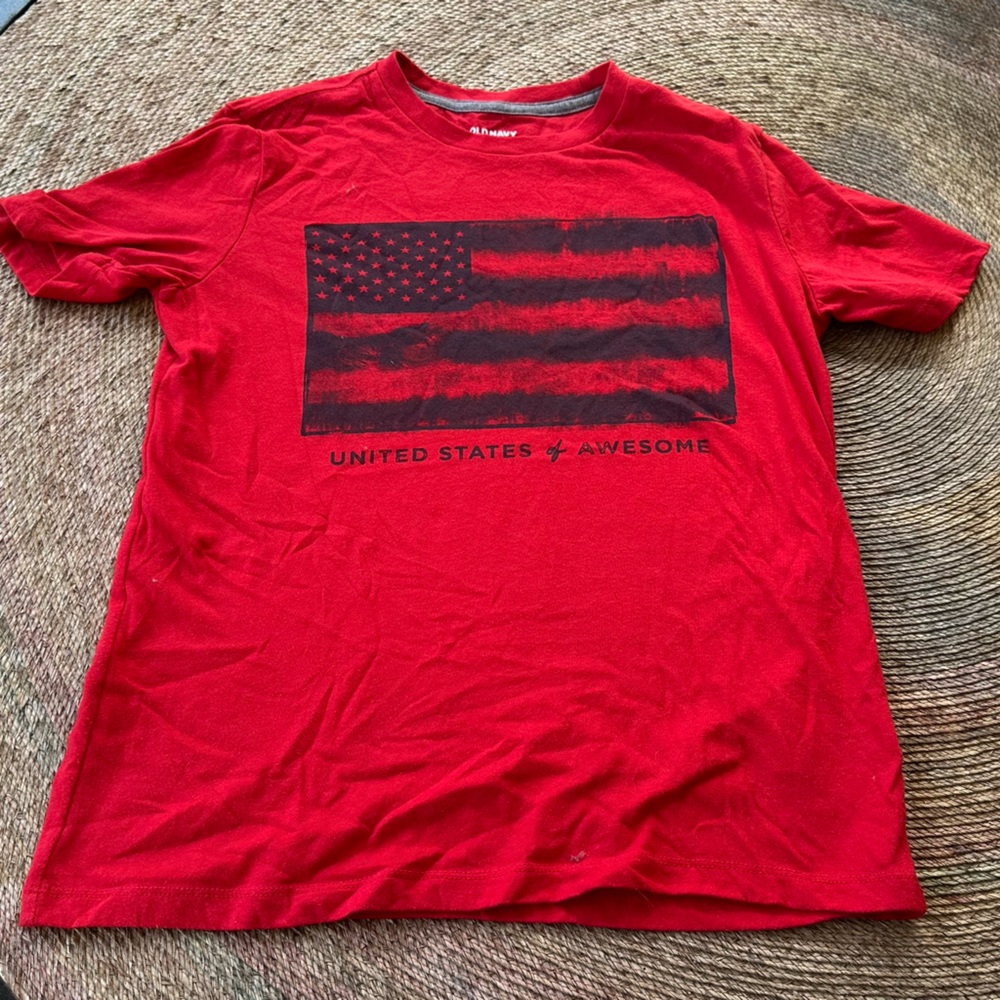 July 4th TEE red, big boy 14/16, NO RIPS OR STAINS